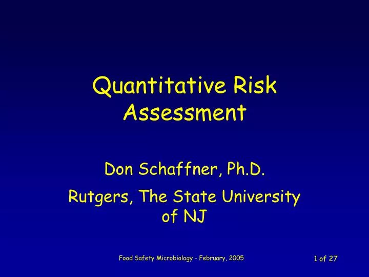 quantitative risk assessment