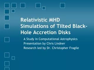 Relativistic MHD Simulations of Tilted Black-Hole Accretion Disks