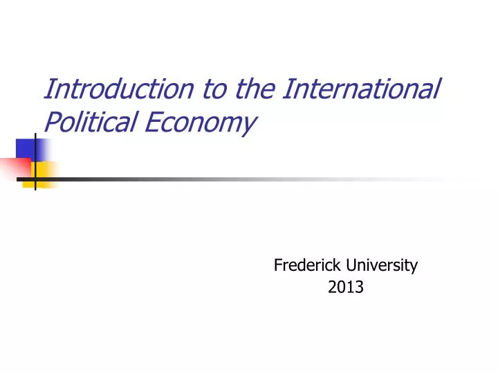 introduction to the international political economy