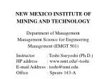 Introduction to Management Science Techniques for Effective Decision-Making in Engineering - slide 1
