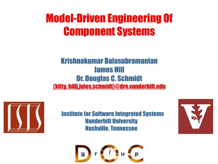 model driven engineering of component systems