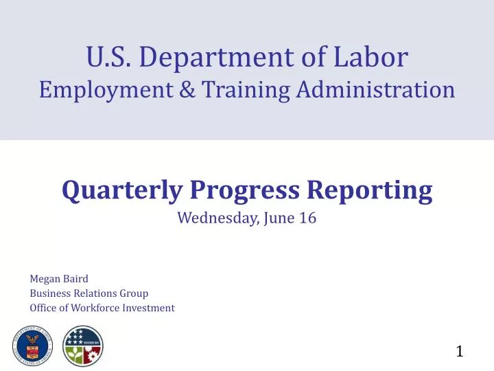 u s department of labor employment training administration