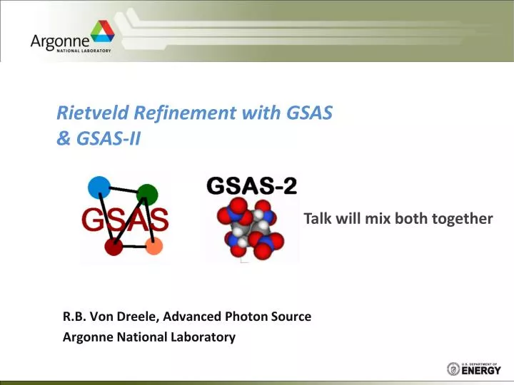 rietveld refinement with gsas gsas ii