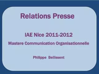 relations presse