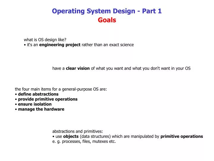 operating system design part 1