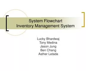 System Flowchart Inventory Management System