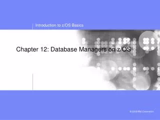 Chapter 12: Database Managers on z/OS