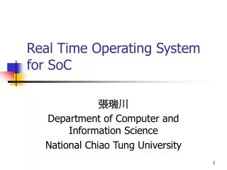 Real Time Operating System for SoC