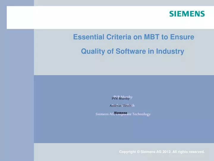 essential criteria on mbt to ensure quality of software in industry