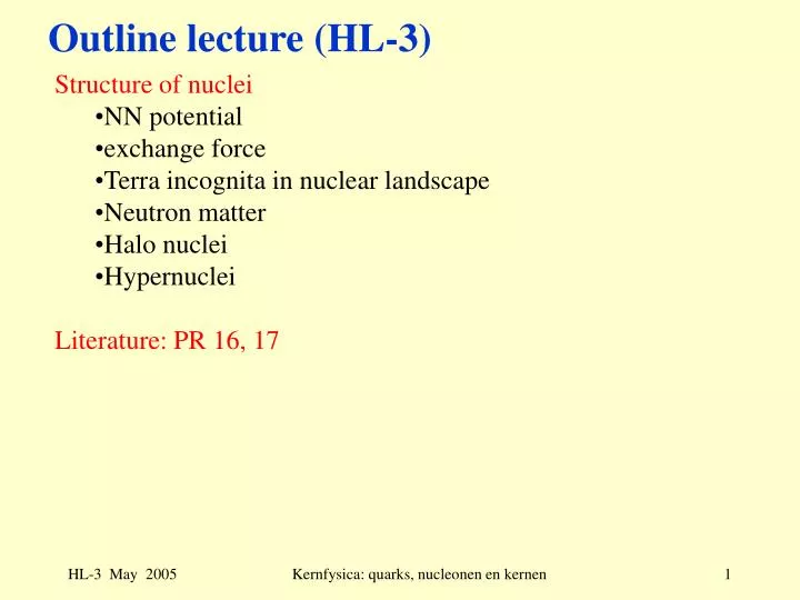 outline lecture hl 3