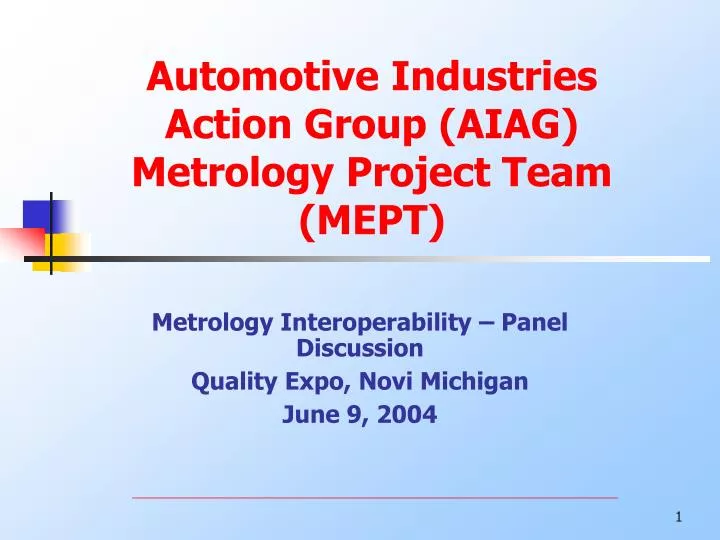 automotive industries action group aiag metrology project team mept