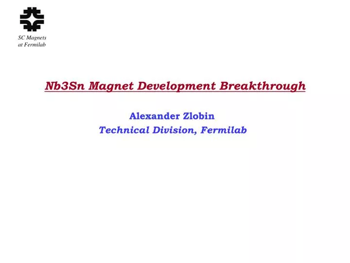 nb3sn magnet development breakthrough