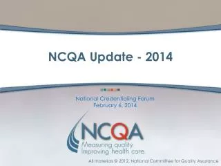 NCQA Update - 2014