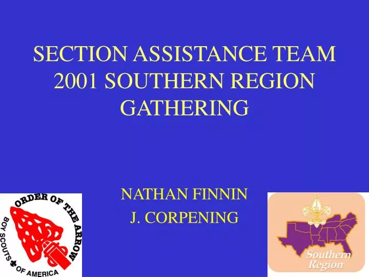 section assistance team 2001 southern region gathering