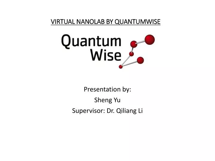 virtual nanolab by quantumwise
