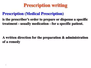 Prescription (Medical Prescription)