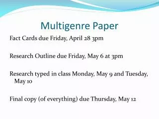 Multigenre Paper