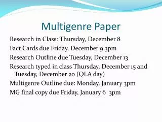 multigenre paper