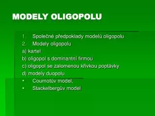 modely oligopolu