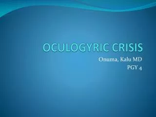 oculogyric crisis