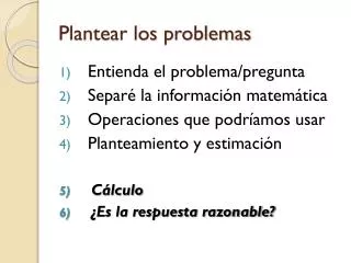 plantear los problemas