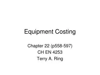 Equipment Costing