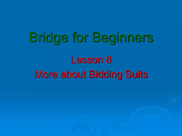 bridge for beginners