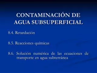contaminaci n de agua subsuperficial