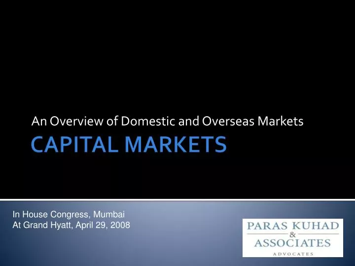 an overview of domestic and overseas markets
