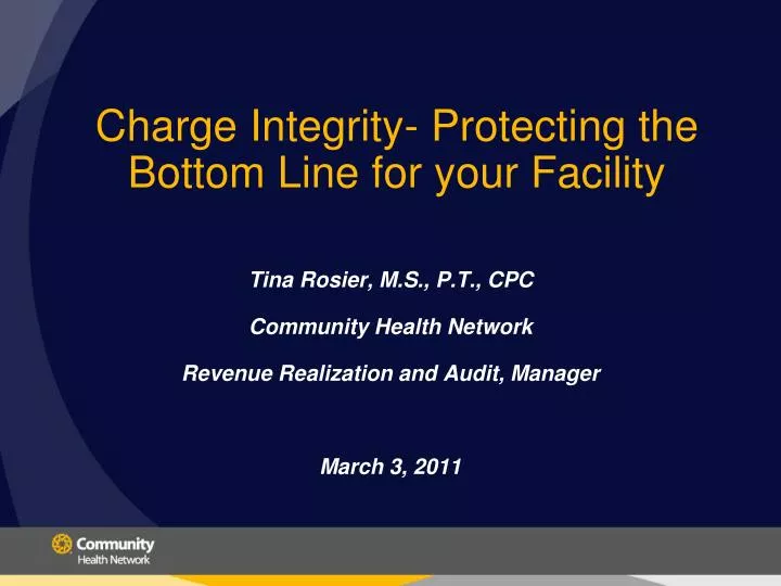 charge integrity protecting the bottom line for your facility