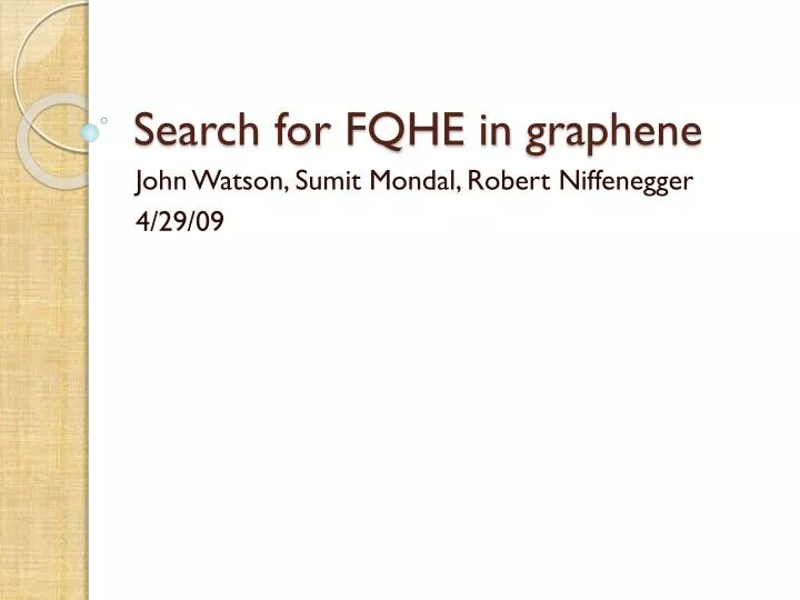 search for fqhe in graphene