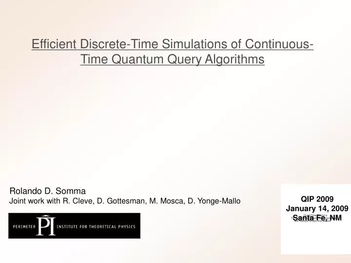 efficient discrete time simulations of continuous time quantum query algorithms