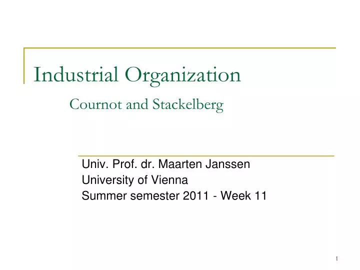 industrial organization cournot and stackelberg