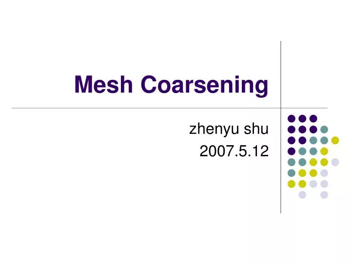 mesh coarsening