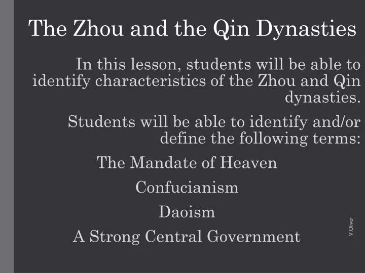 the zhou and the qin dynasties