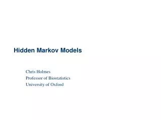 Hidden Markov Models