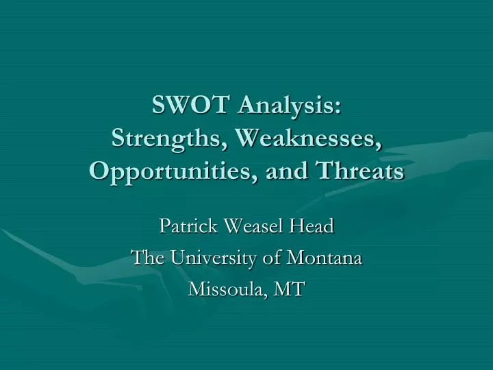 swot analysis strengths weaknesses opportunities and threats