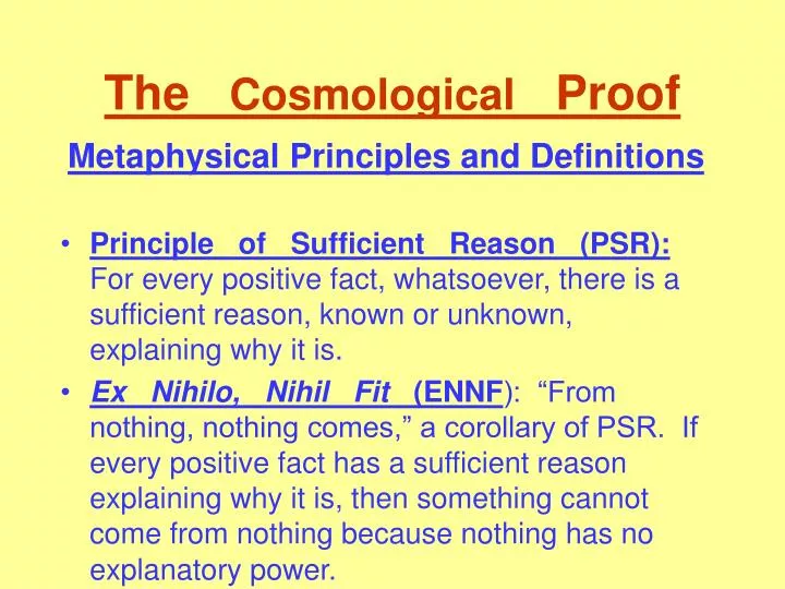 the cosmological proof