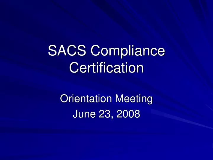 sacs compliance certification