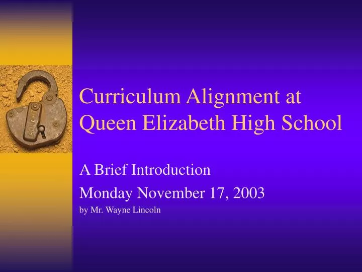 curriculum alignment at queen elizabeth high school