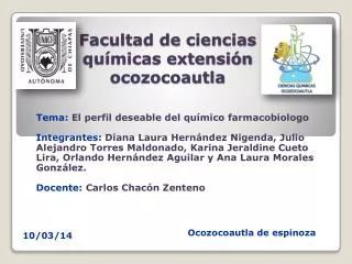 facultad de ciencias qu micas extensi n ocozocoautla