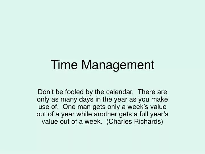 time management