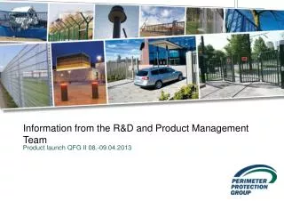 Information from the R&amp;D and Product Management Team