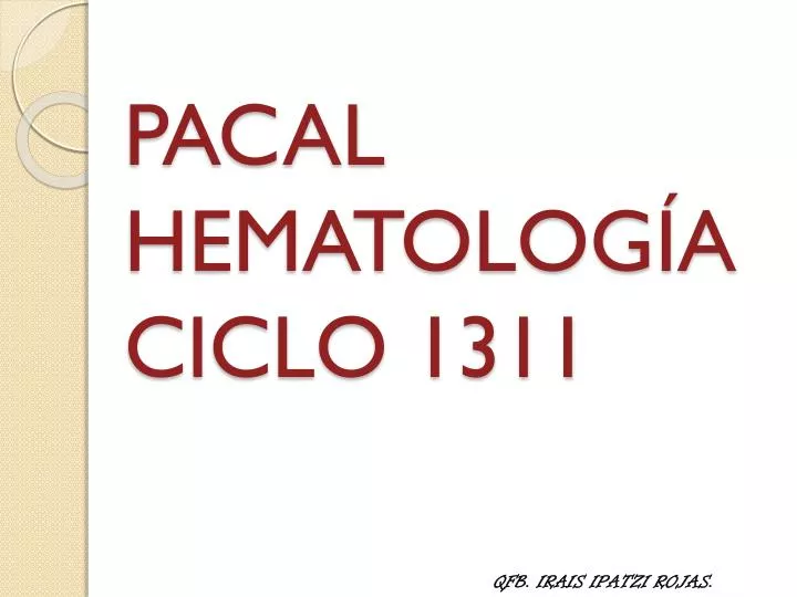pacal hematolog a ciclo 1311