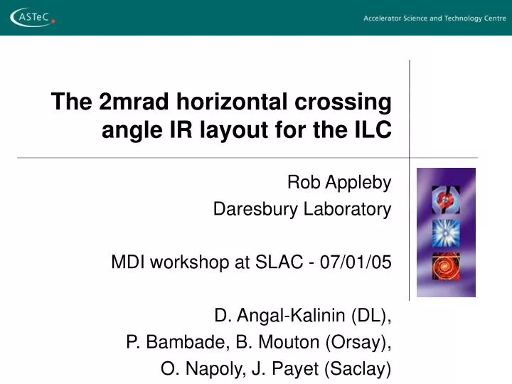 the 2mrad horizontal crossing angle ir layout for the ilc