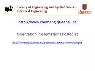 chemeng.queensu Orientation Presentations Posted at