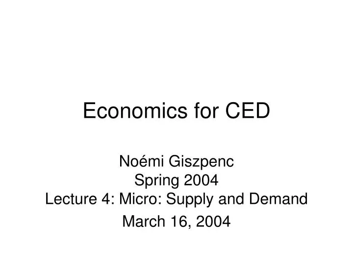 economics for ced