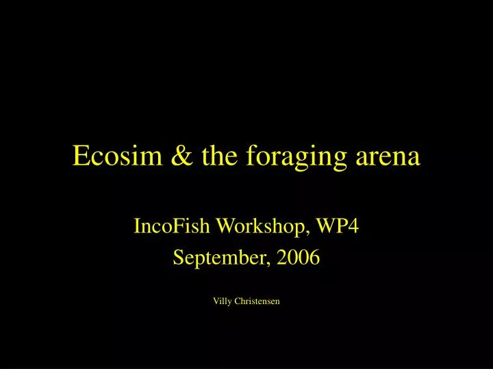 ecosim the foraging arena