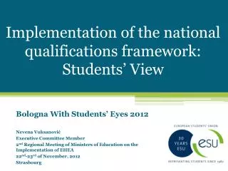 implementation of the national qualifications framework students view