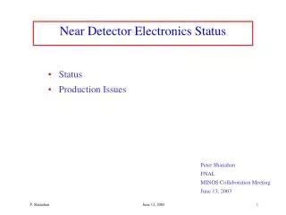 Near Detector Electronics Status